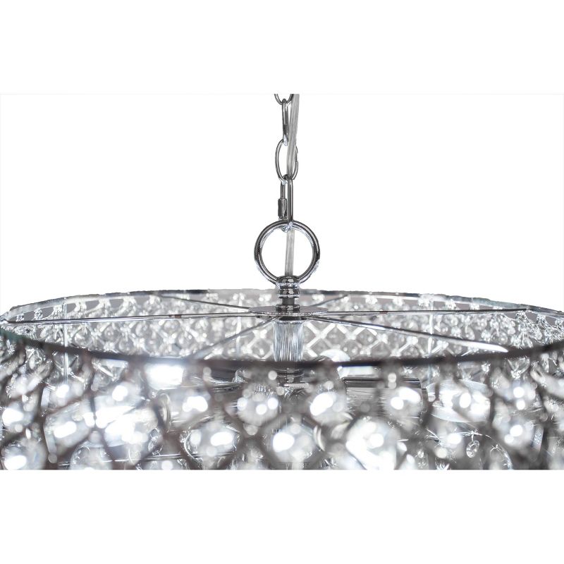 14.25" Tiered Crystal Glass Hanging Chandelier Chrome - River of Goods