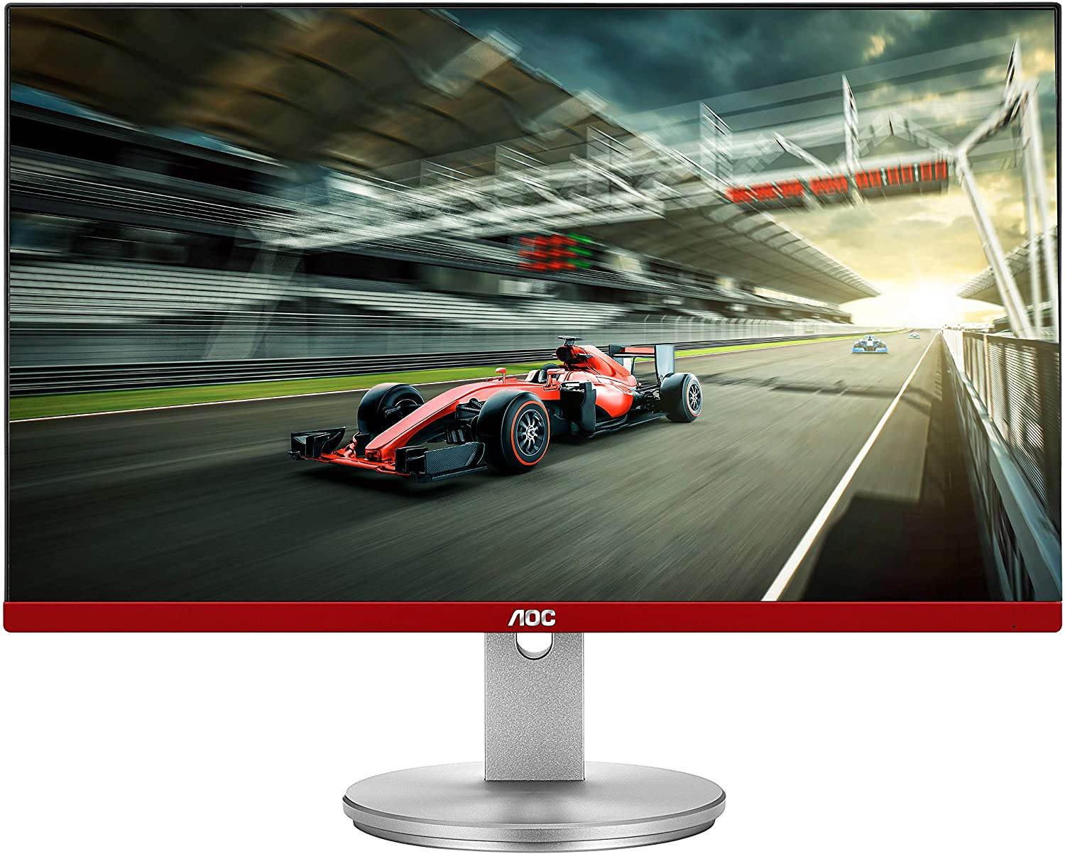 AOC Limited Edition G2490VXS 24" class Frameless Gaming Monitor with Silver Stand, FHD 1920x1080, 1ms 144Hz, FreeSync Premium, 126% sRGB / 93% DCI-P3, 3Yr Re-Spawned zero dead pixels Black