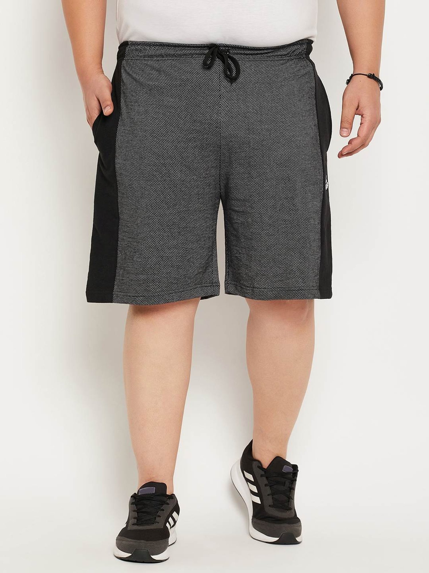 Bigbanana Black Cotton Regular Fit Colour Block Shorts