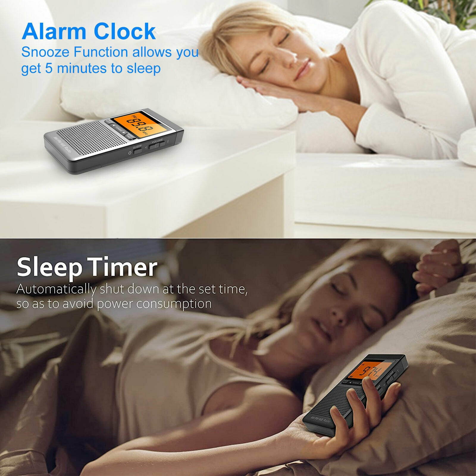 NOAA AM FM Radio Battery Operated Radio Portable Pocket Auto-Search Emergency