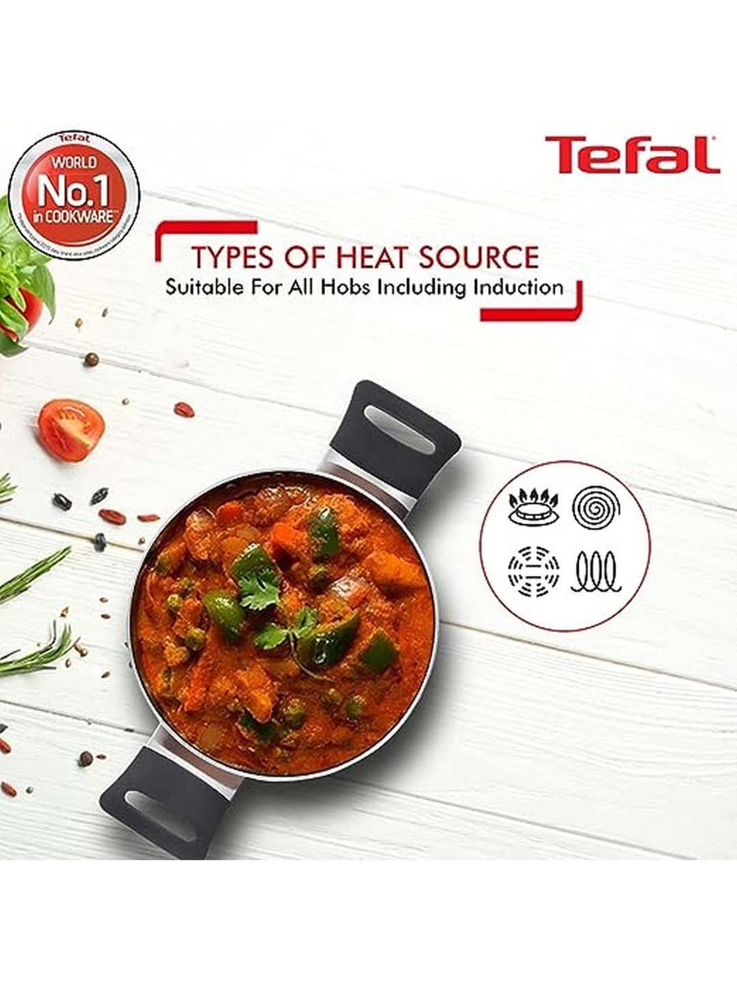 Tefal Super Cook Plus Brown Aluminium 20 cm Non Stick Stew Pot With Lid (3.8 L)