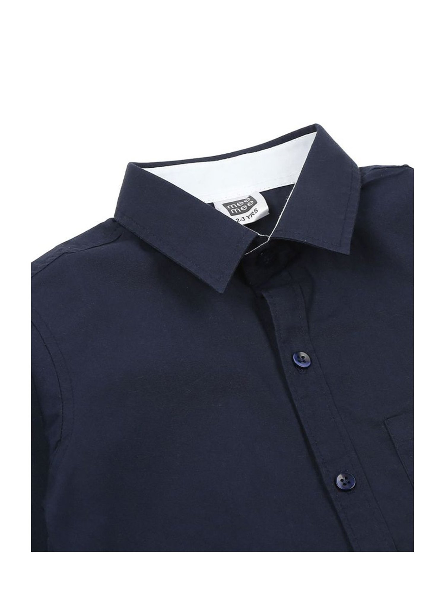 Mee Mee Kids Navy & Rust Solid Full Sleeves Shirt with Trousers