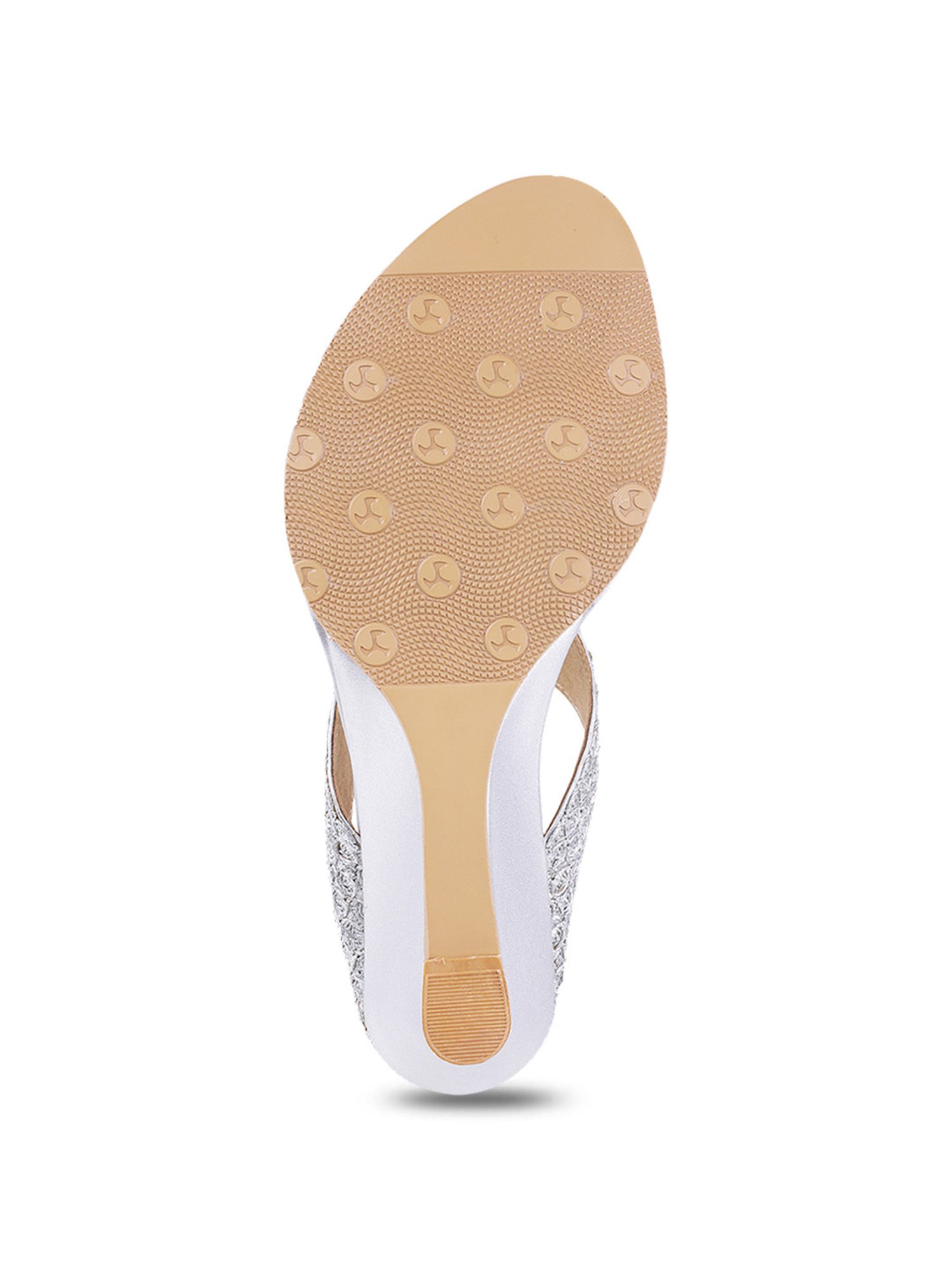 Mochi Women's Silver Toe Ring Wedges