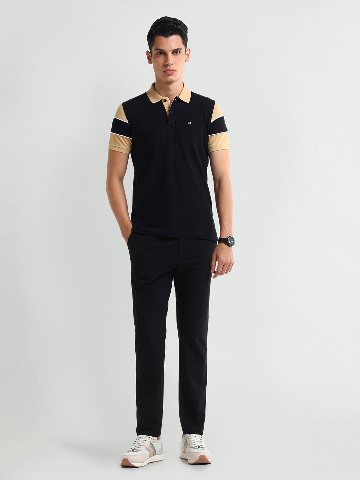 Arrow Black Regular fit Others Polo T-Shirt