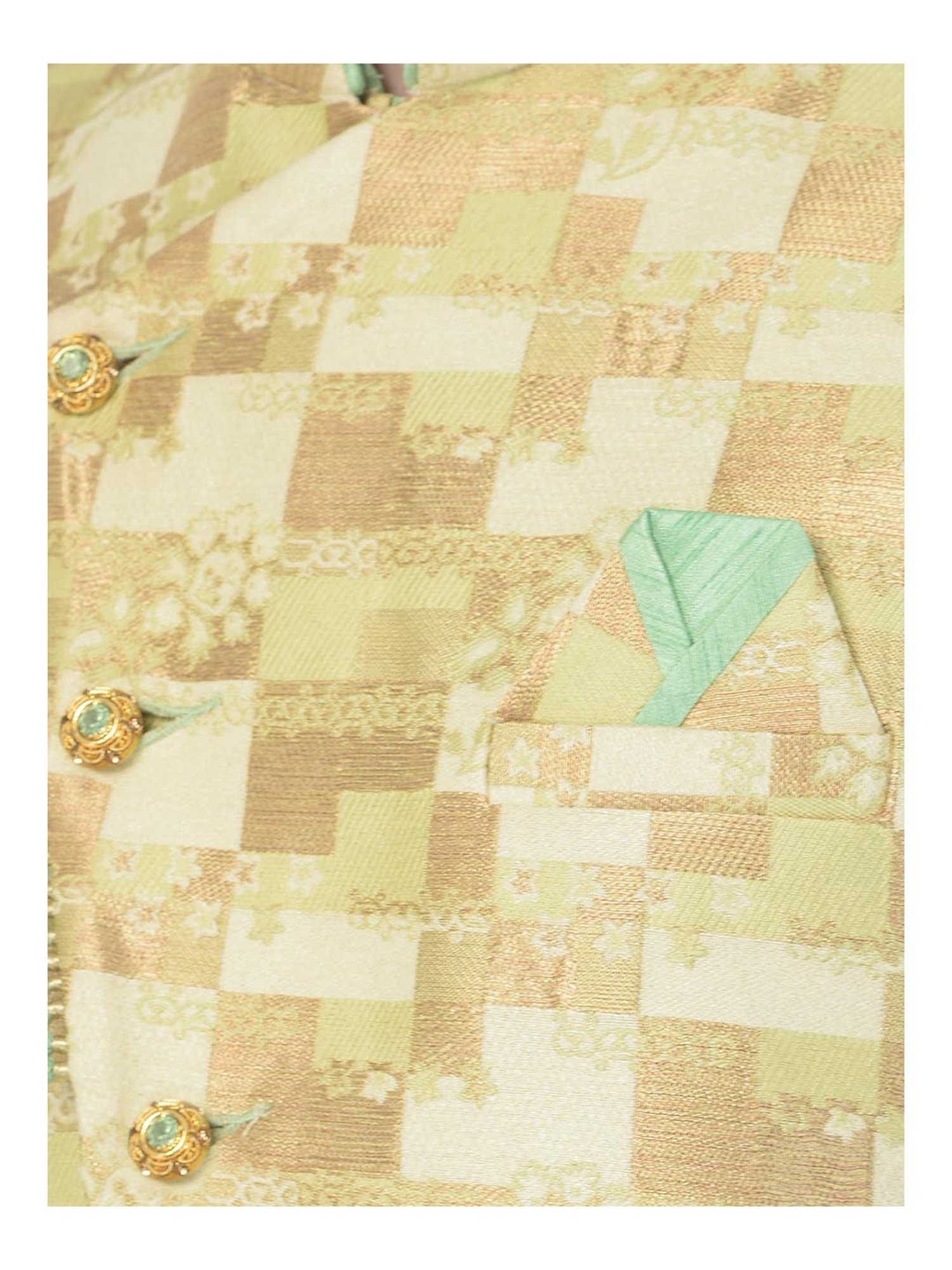 SG RAJASAHAB Green Printed Kurta & Pant Set With Jacket