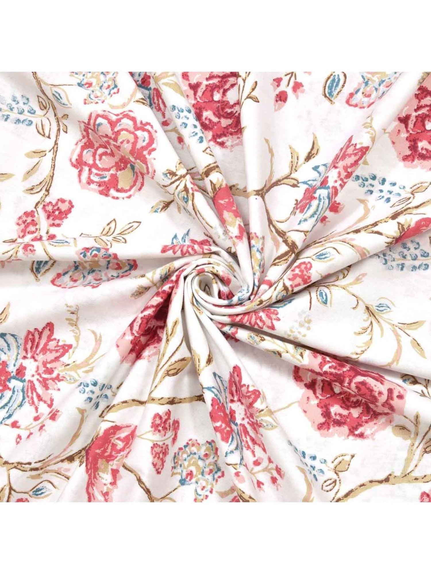 Haus & Kinder Red Cotton 186 TC King Bedsheet with 2 Pillow Covers