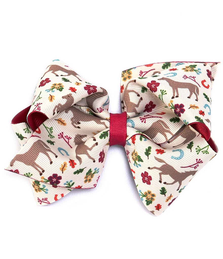 Adventure Wear by Copper Key Girls Horse Print Mini-King Bow