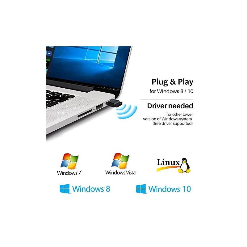 USB Bluetooth 40 Dongle Adapter for PC Laptop Desktop Stereo Headset Keyboard Mouse Support All Windows 10 81 8 7 XP Vista B04