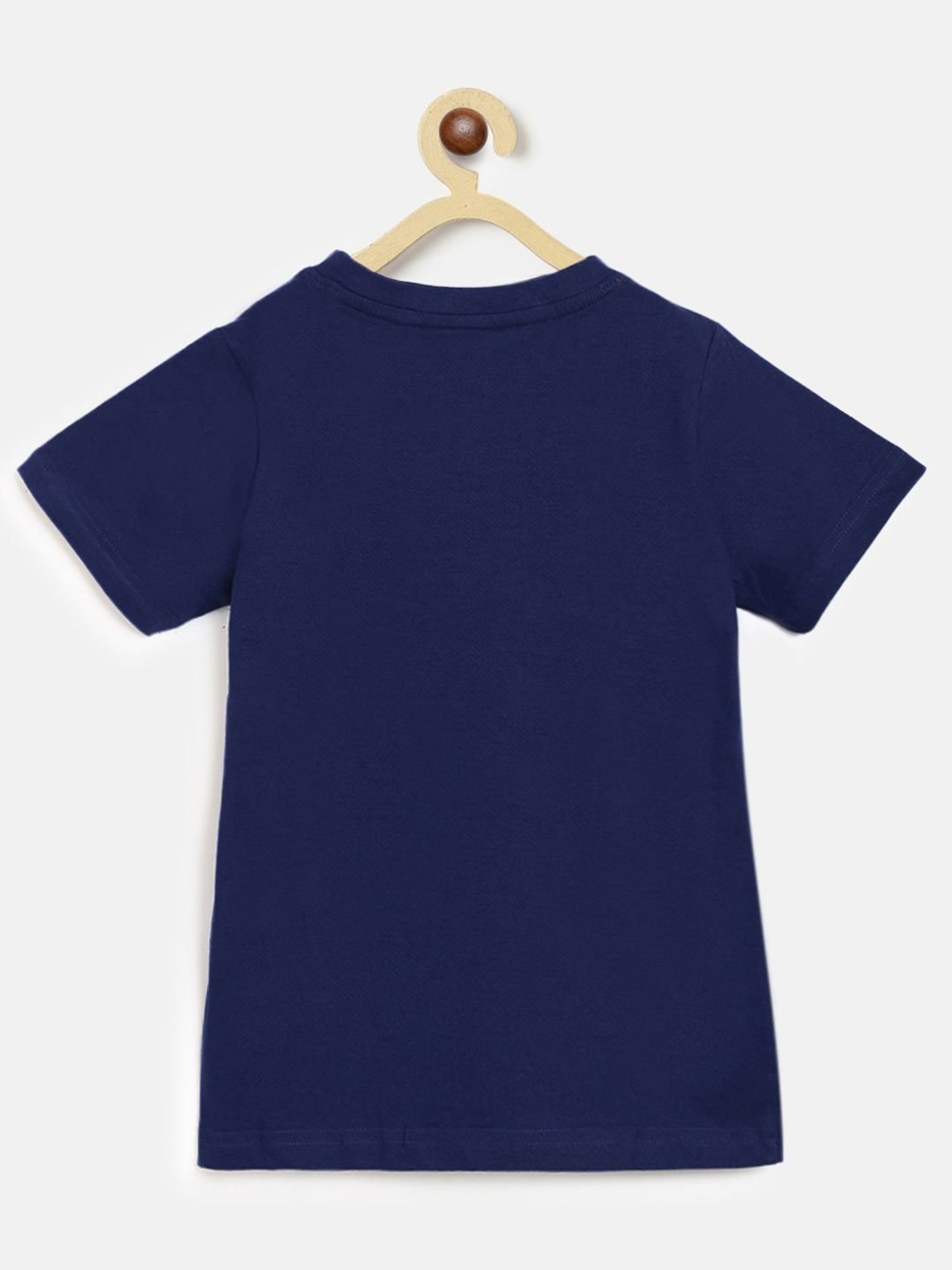 Tales & Stories Kids Navy Cotton Embroidered T-Shirt