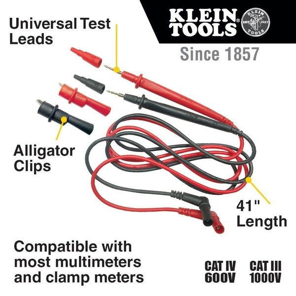 Klein Tools 69410 Test Lead Set Replacement Standard Banana-type Inputs