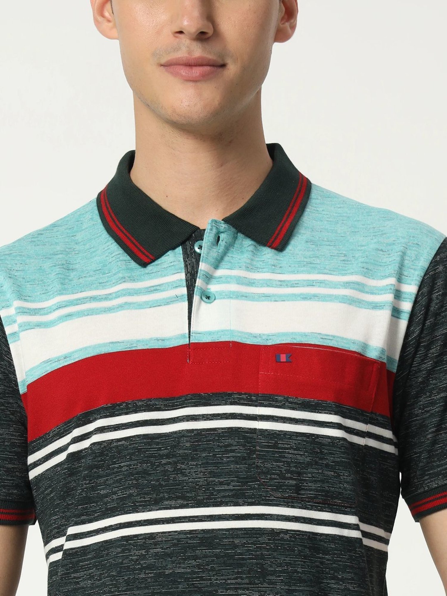 Tab91 Multicolored Regular Fit Striped Polo T-Shirts