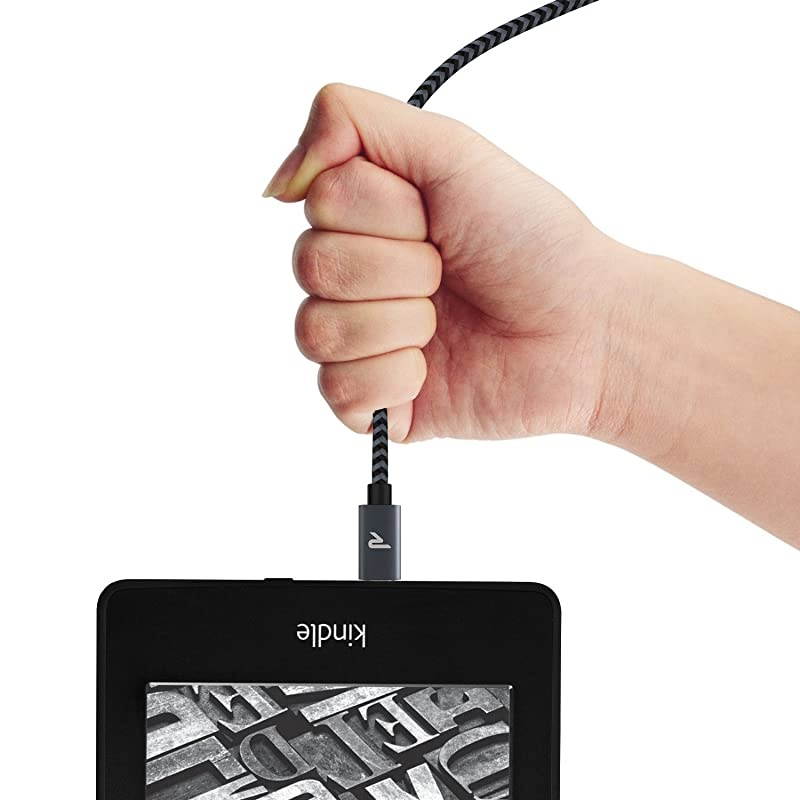 Micro USB Cable 65ft  Long Android Charger Cord QC 30 Fast Charge Sync Nylon Braided Fast Charger 24A for Samsung Galaxy S5S6S7 HTC LG Kindle Sony PS4 and More Space Gray