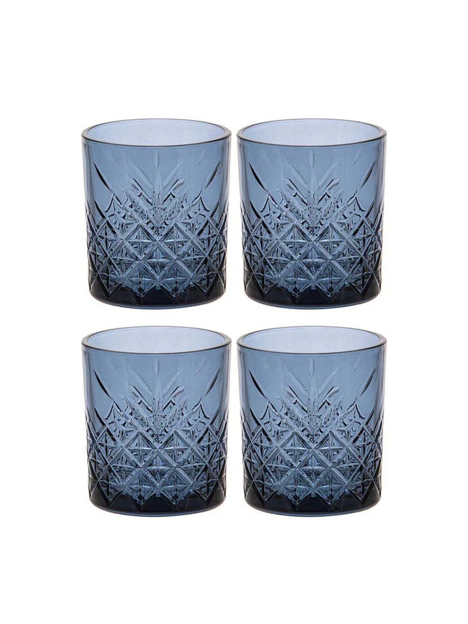 Pasabahce Blue Timeless Whisky Glasses (0.345 L) - Set of 4