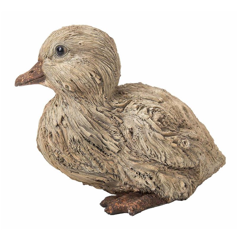 9.5" Wood Baby Duck Driftwood Outdoor Statue Brown - Hi-Line Gift