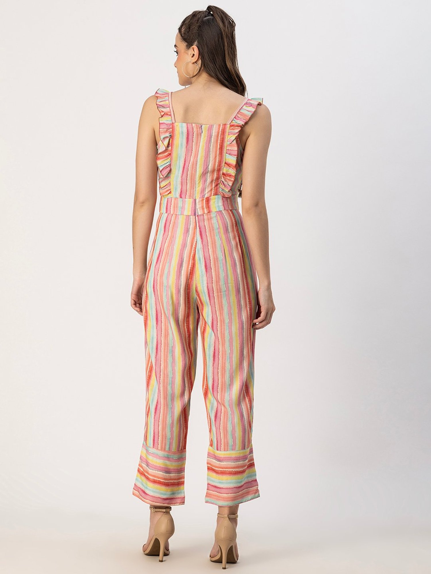Moomaya Multicolor Striped Jumpsuit