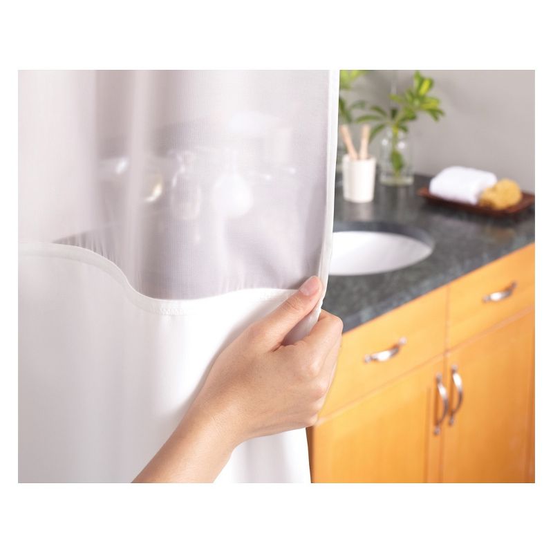 Damask Border Shower Curtain with Liner Teal - Hookless