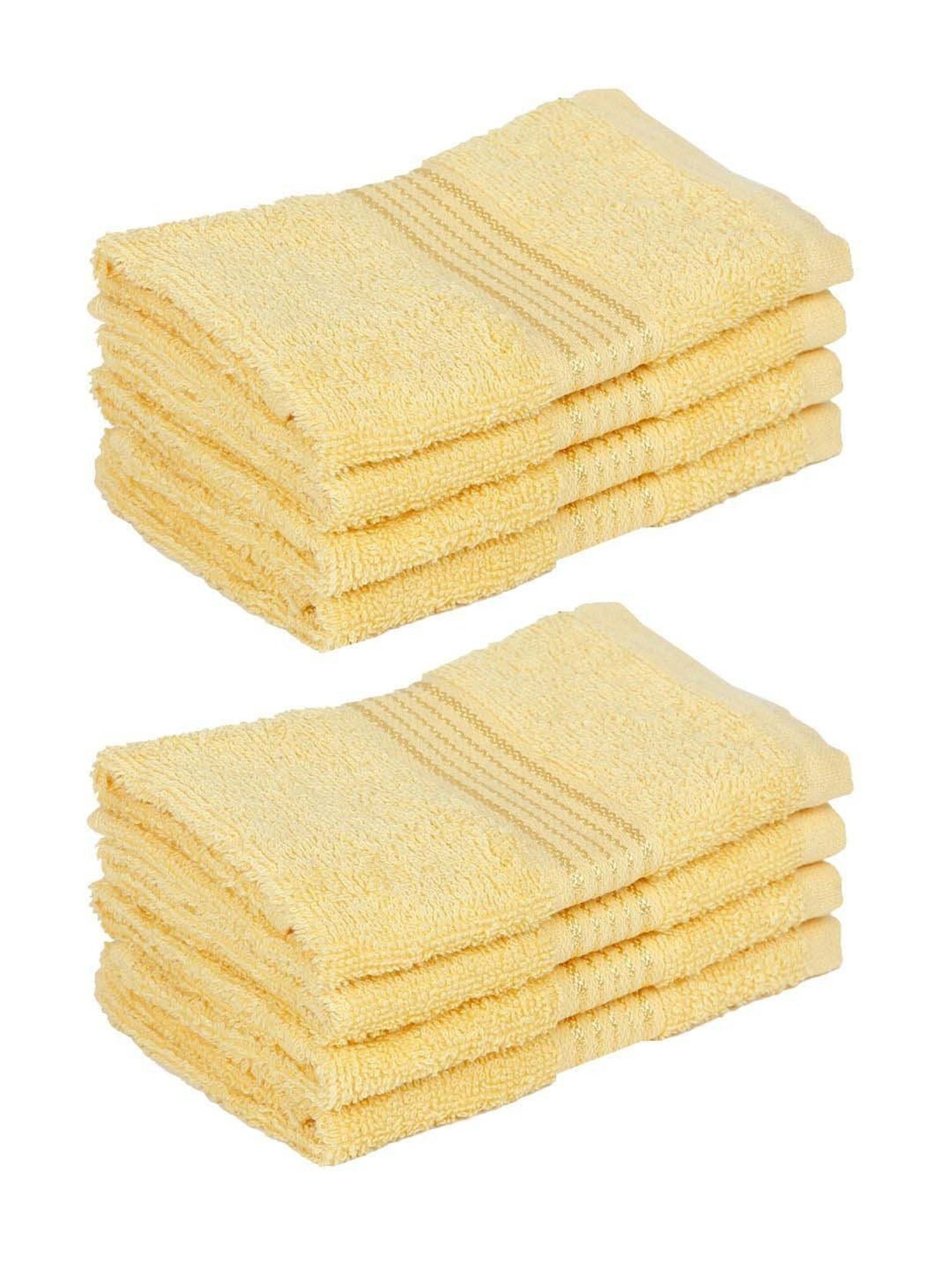 Bianca D`ross Yellow Cotton 380 GSM Super Absorbent Face Towel - Set of 8