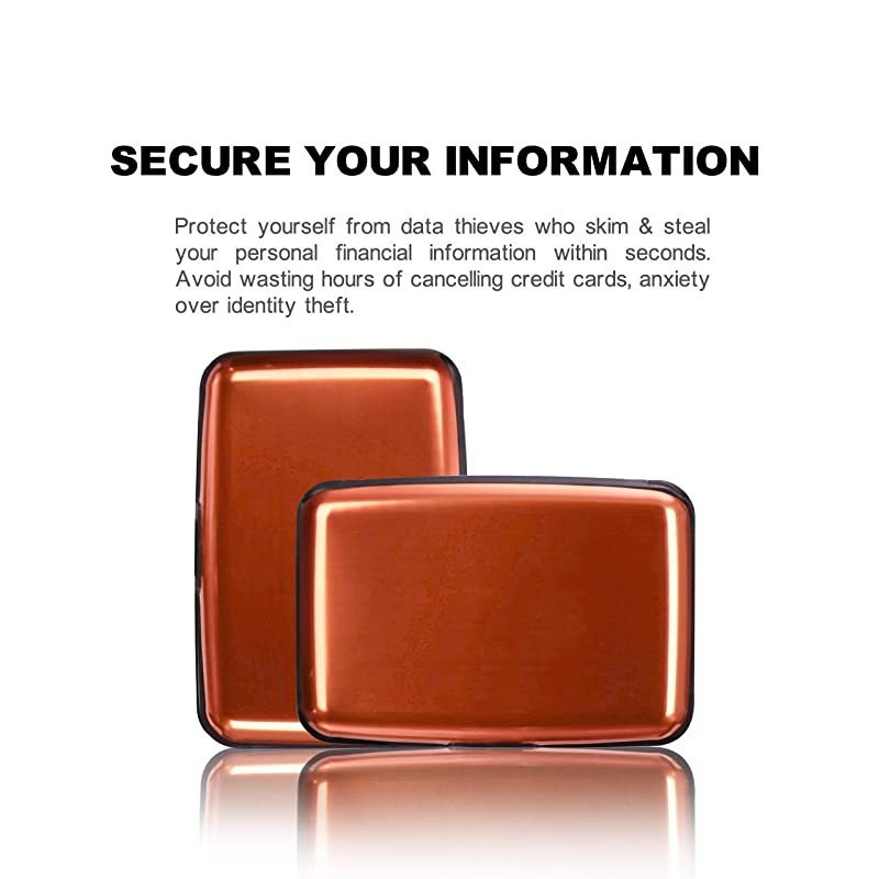 RFID Blocking Credit Card Protector,RFID Blocking Aluminum Wallets for Women & Men Card Holder for Metal ID Credit Cards Case (New Upgraded)