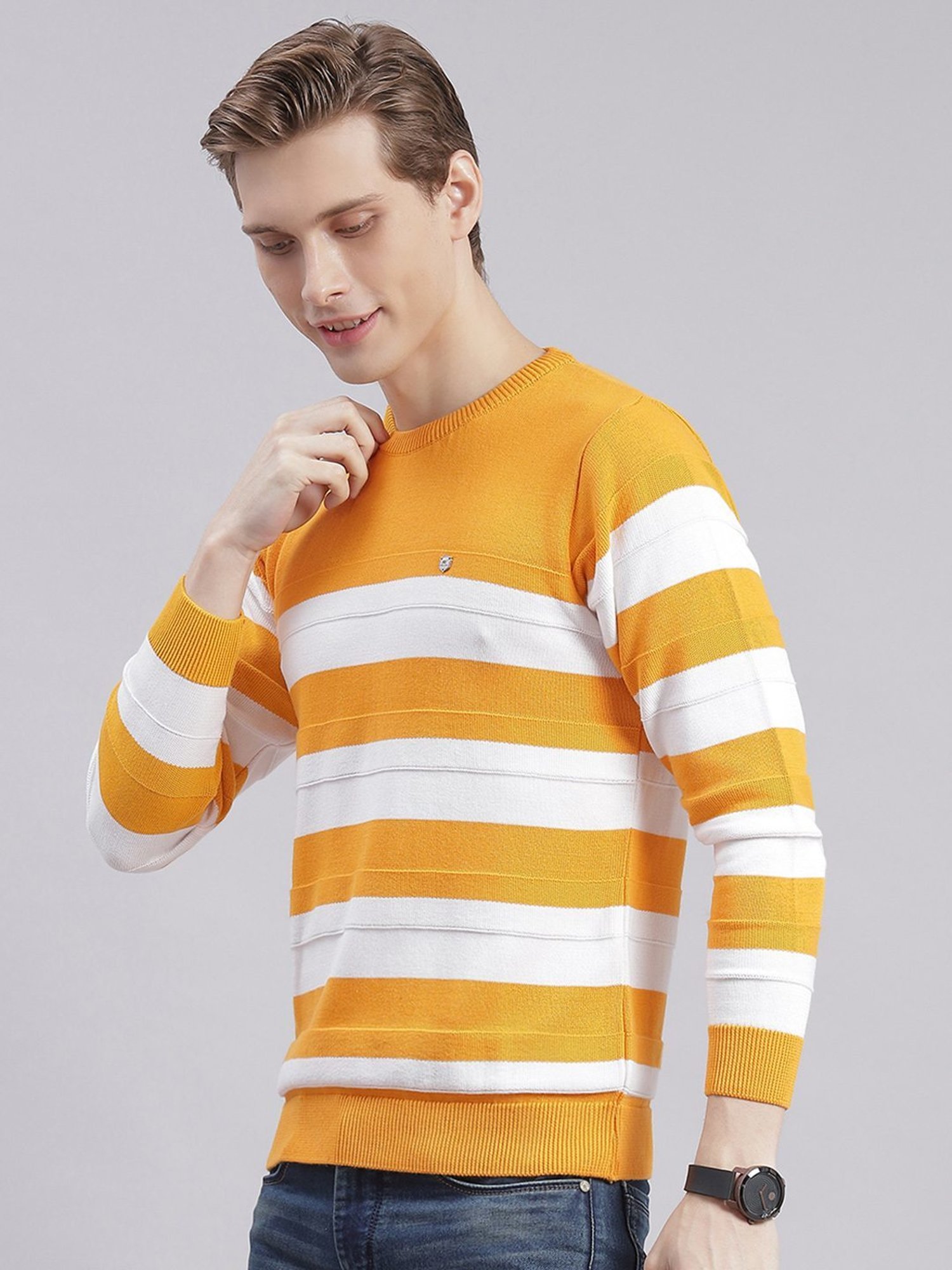 Duke Wine Self Striped Sweater