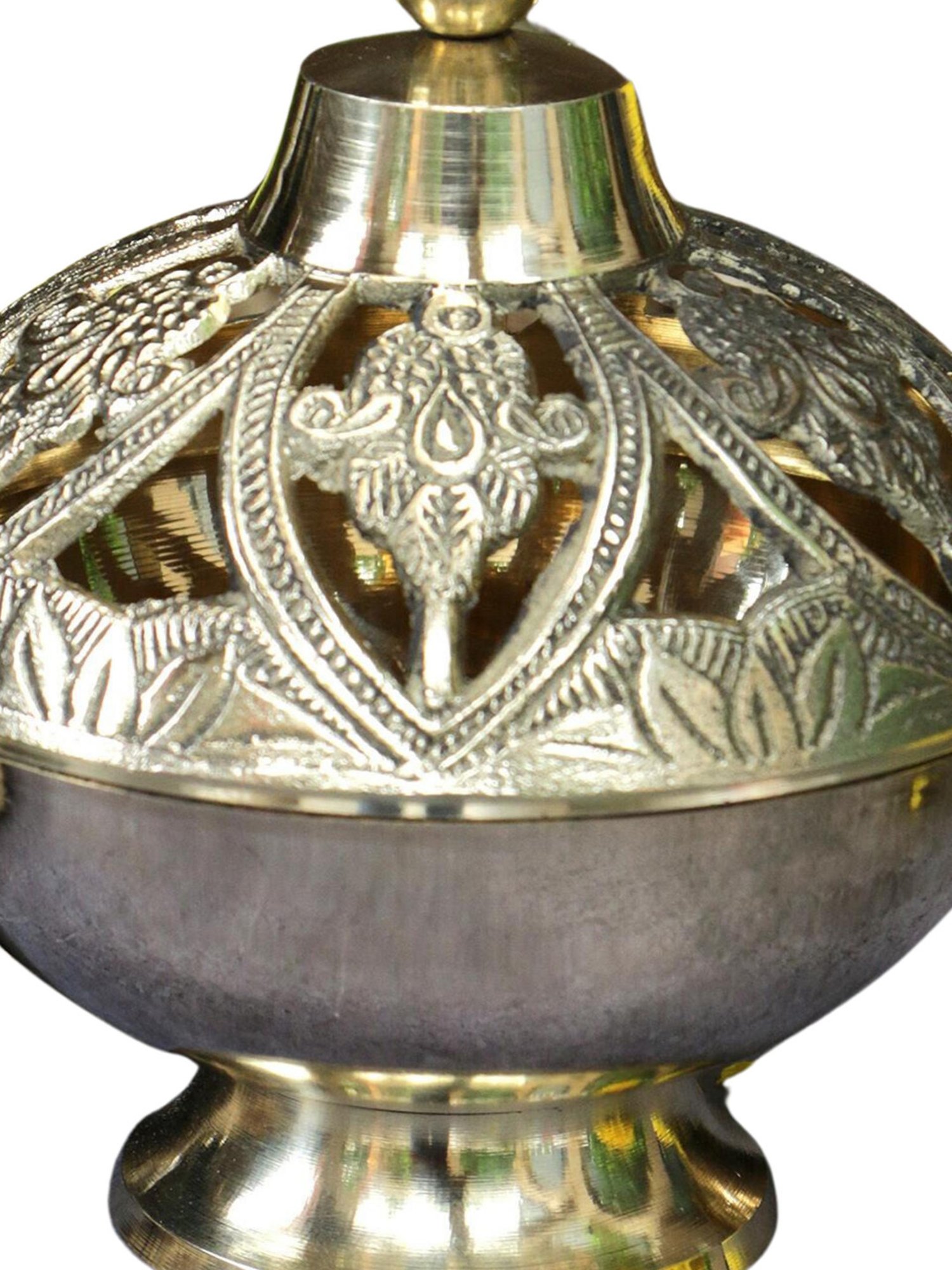 Ambi Kamandalam Brass Dhuni Loban Sambrani Incense Burner With Hanging Arm- A Masterpiece