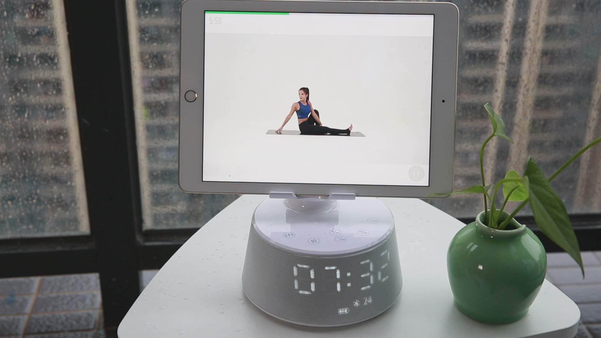 Emerson ER-X300 Docking Station with Wireless Charging, Bluetooth Speaker, Hands-Free Calling and Adjustable Arm