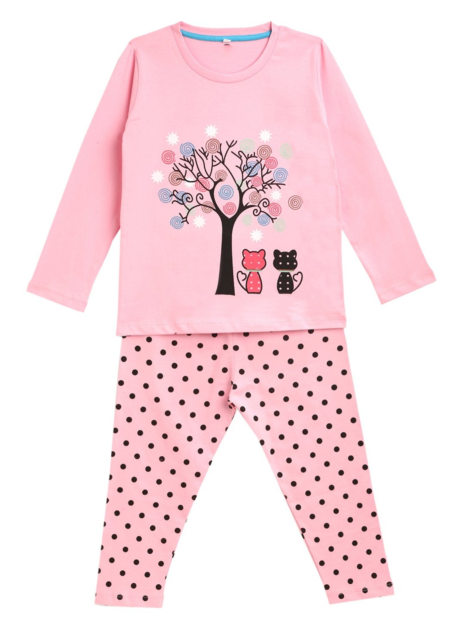 Kids Craft Pink Printed T-Shirt with Pyjamas