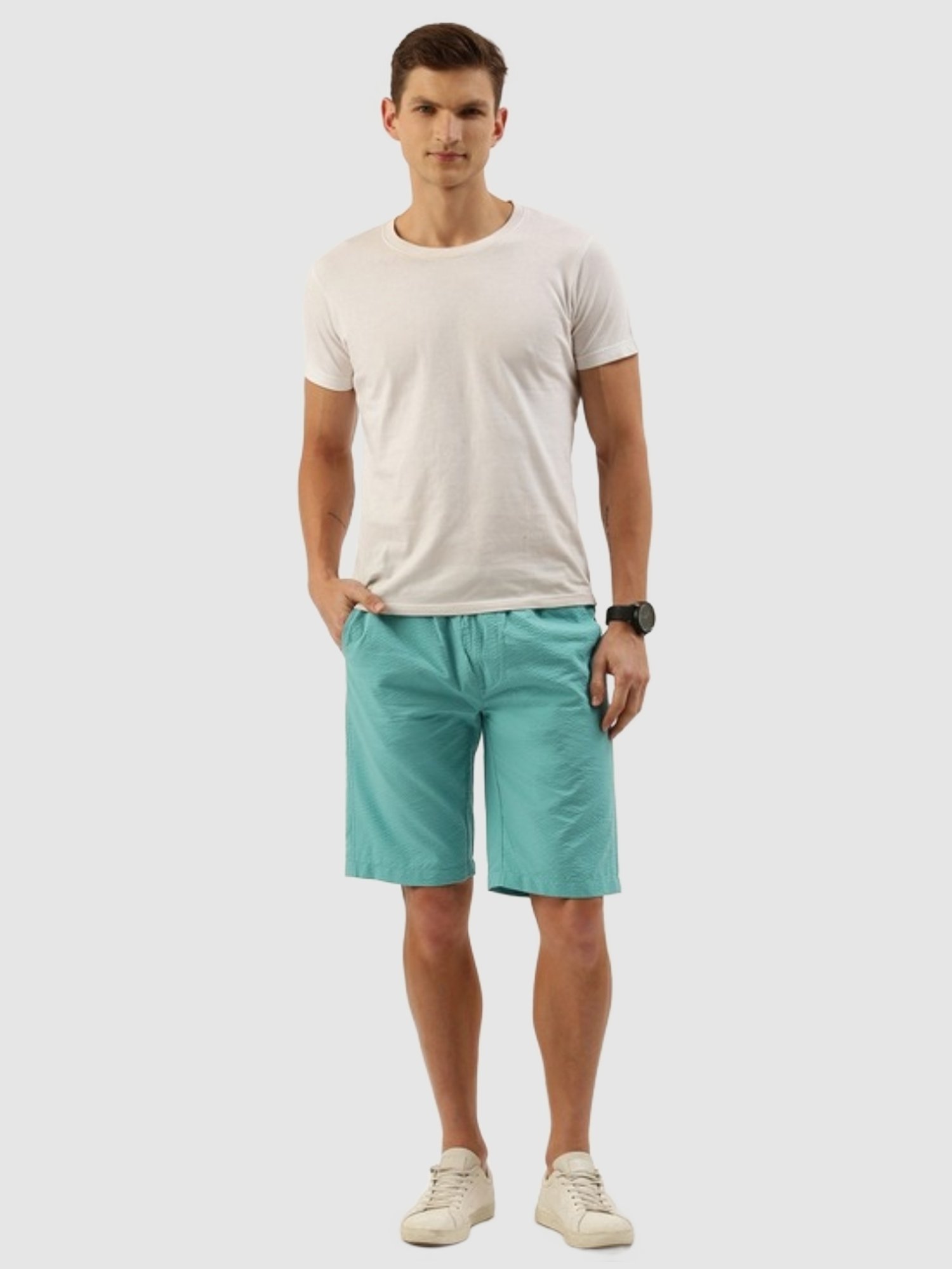 Bene Kleed Turquoise Regular Fit Shorts