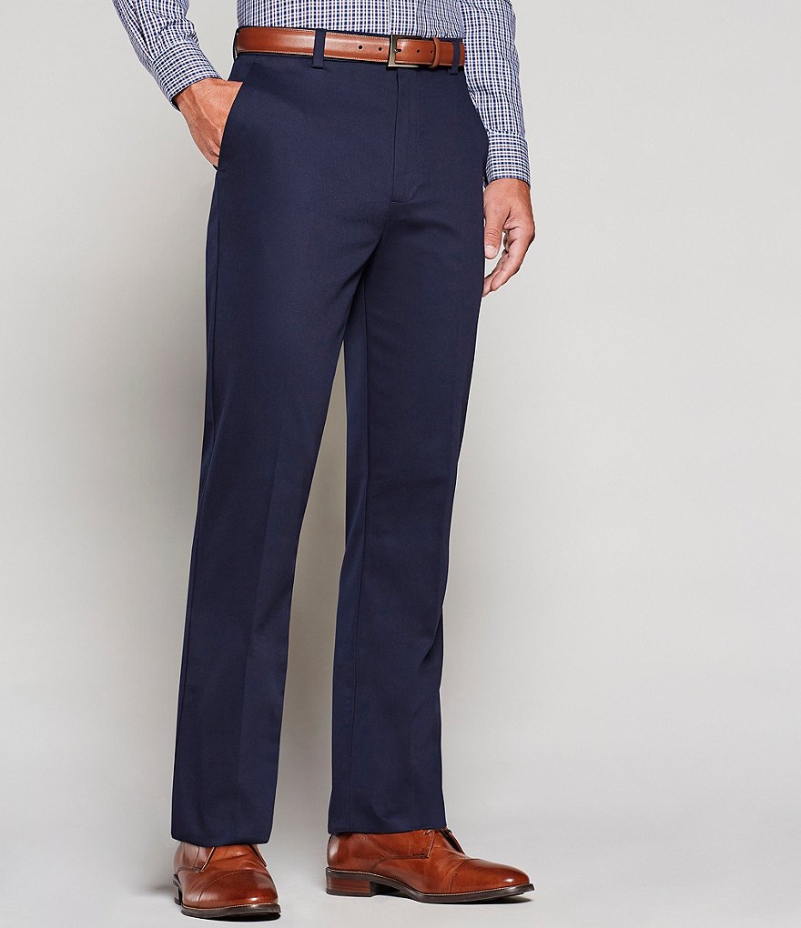 Roundtree & Yorke TotalFLEX Classic Fit Flat Front CoreComfort Waistband Easy Care Pants