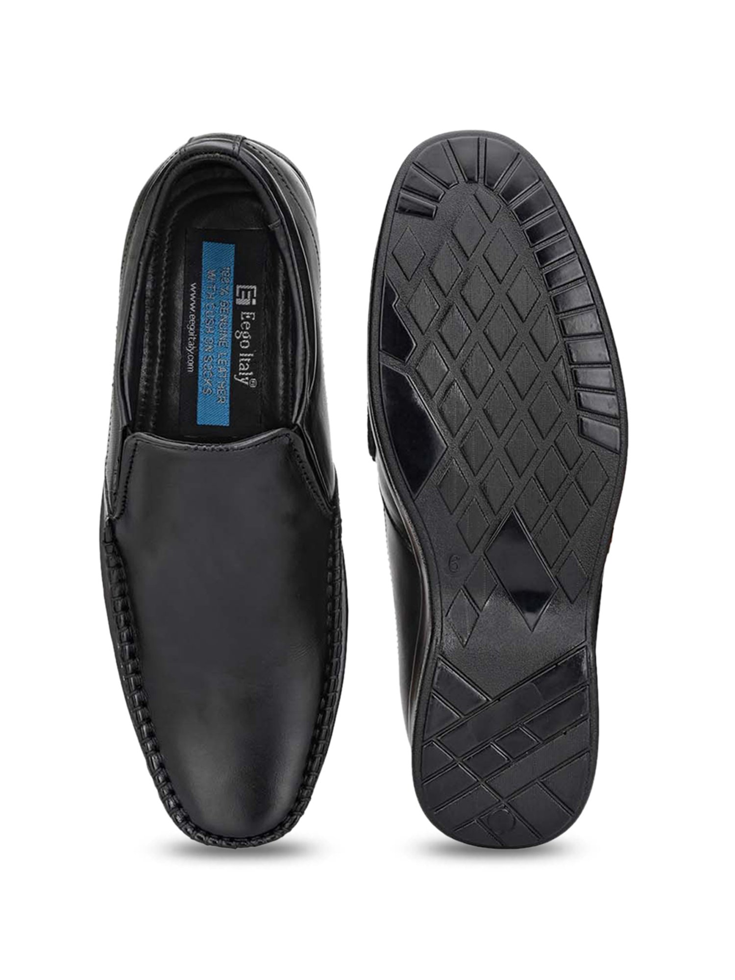 Eego Italy Men's Black Formal Loafers