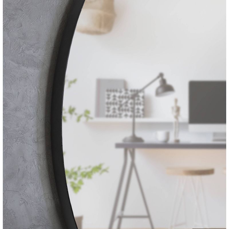 28" Rollo Round Wall Mirror Black - Kate & Laurel All Things Decor