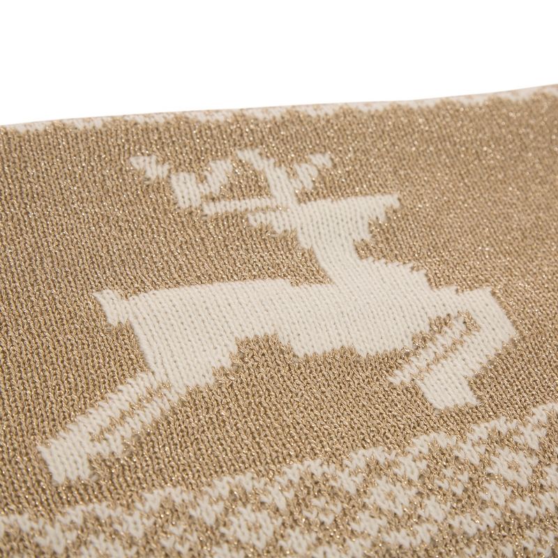 50" x 60" Knitted Acrylic Throw Blanket with Tassels Beige - Glitzhome
