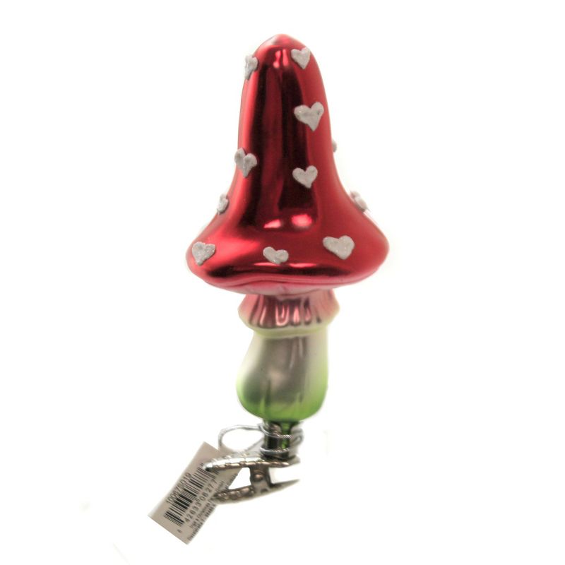 Inge Glas 5.25" Magic Mushroom Fungus Toadstool  -  Tree Ornaments