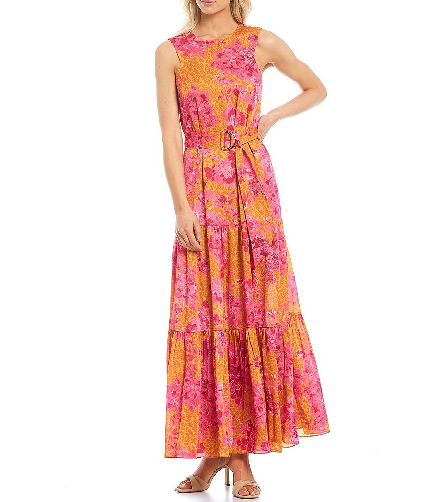 Ted Baker London Bambia Floral Print Tiered Maxi Swing Dress
