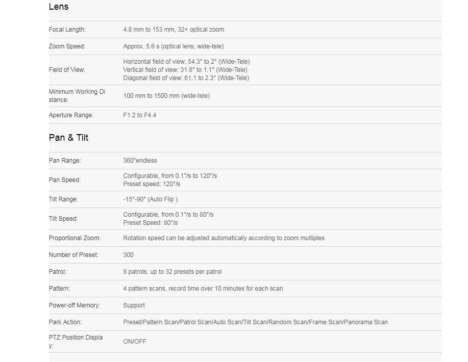 Hikvision Original DS-2DE5432IW-AE 4MP 32X ONVIF IP Network 32X Optical Zoom, Network POE  IR PTZ Camera