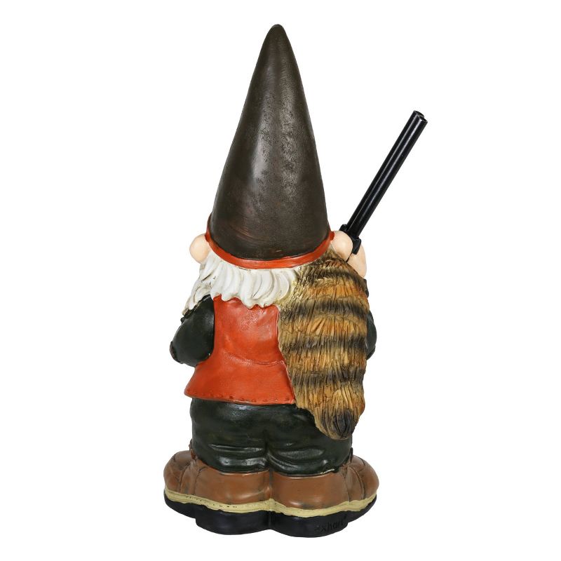 13.39" Resin Hunting Harry Garden Gnome Brown- Exhart