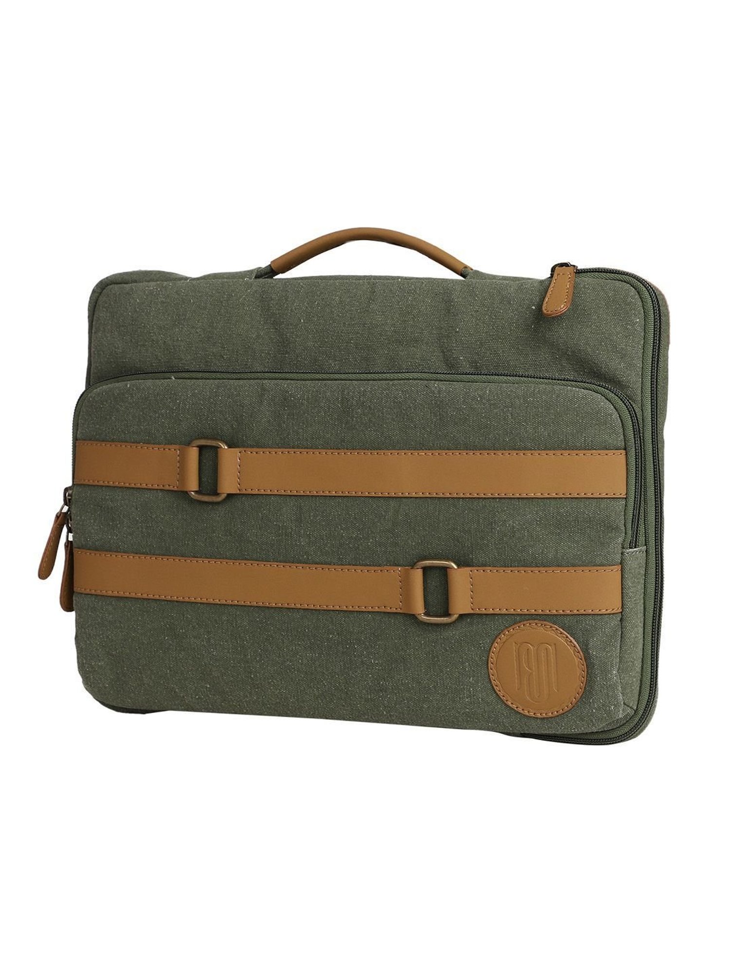 Mona B 4 Ltrs Olive Green Small Laptop Sleeve