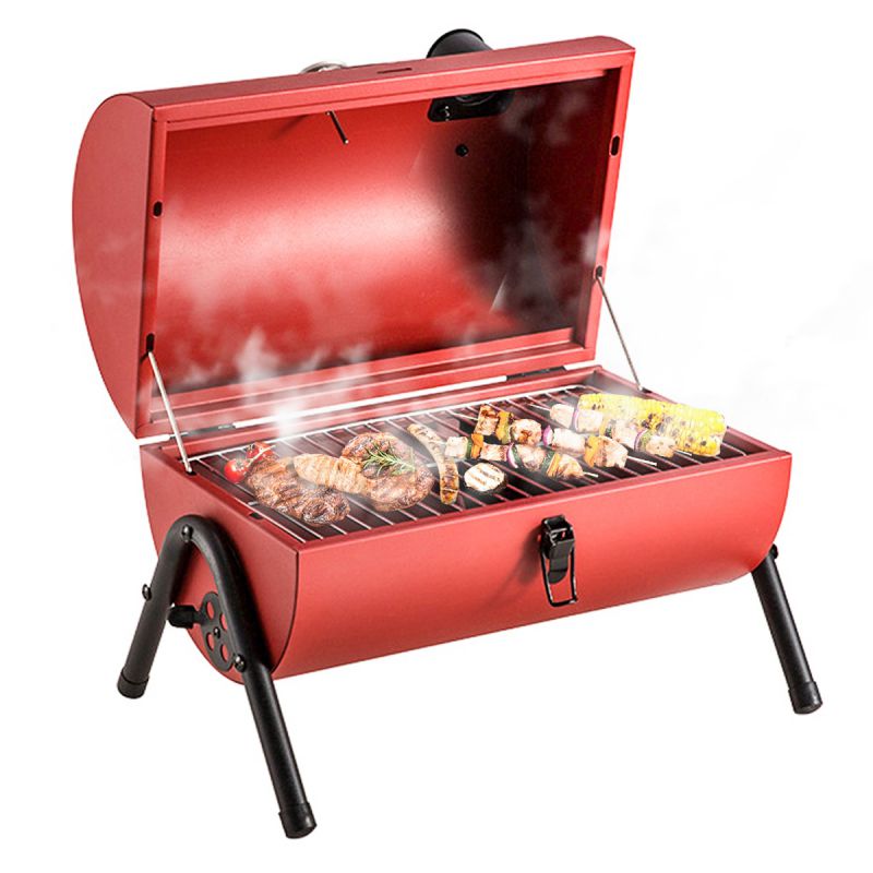 Portable Outdoor BBQ Grill Charcoal Barbecue Pit Patio Yard Meat Cooker Camping-Green