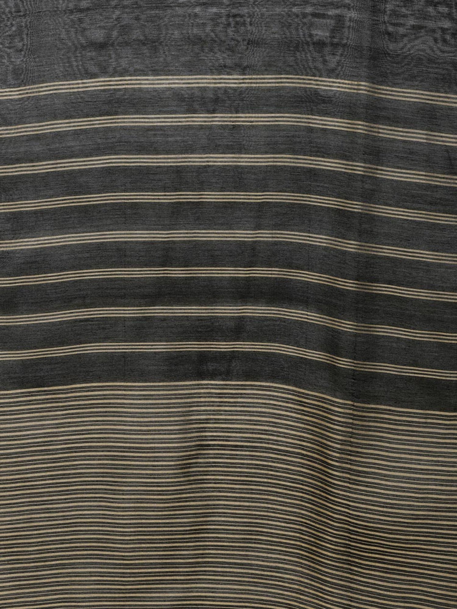 Fabindia Black Cotton Silk Blend Woven Stole