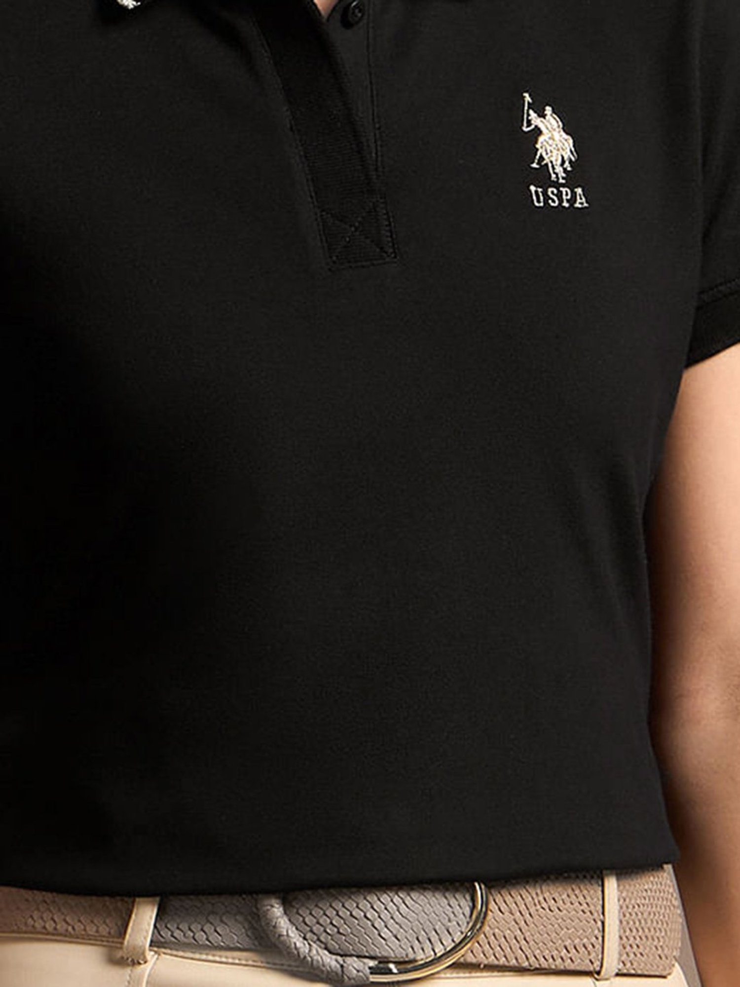 U.S. Polo Assn. Black Logo Print Polo T-Shirt