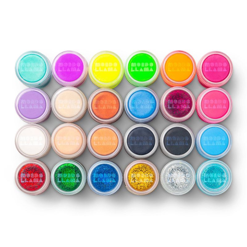 24ct Acrylic Paint Set Metallic, Neon, & Glitter - Mondo Llama™