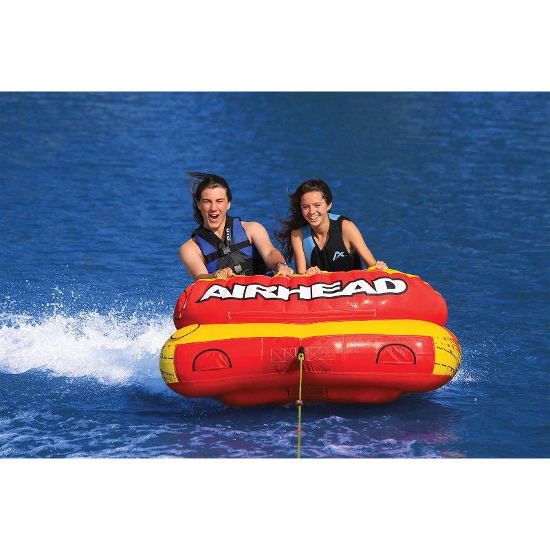 AIRHEAD AHLW-2 Live Wire 2 Inflatable 1-2 Rider Boat Towable Tube with Tow Rope
