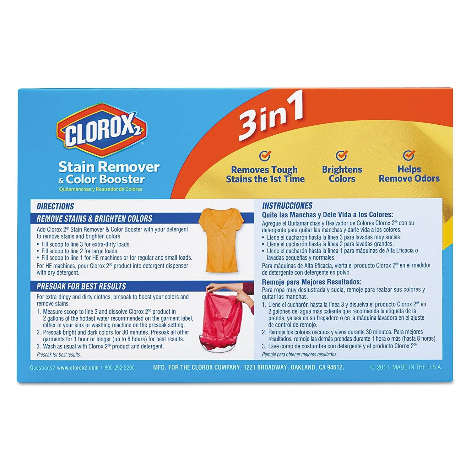 Clorox 2 Laundry Stain Remover and Color Booster Powder, 49.2 Ounce