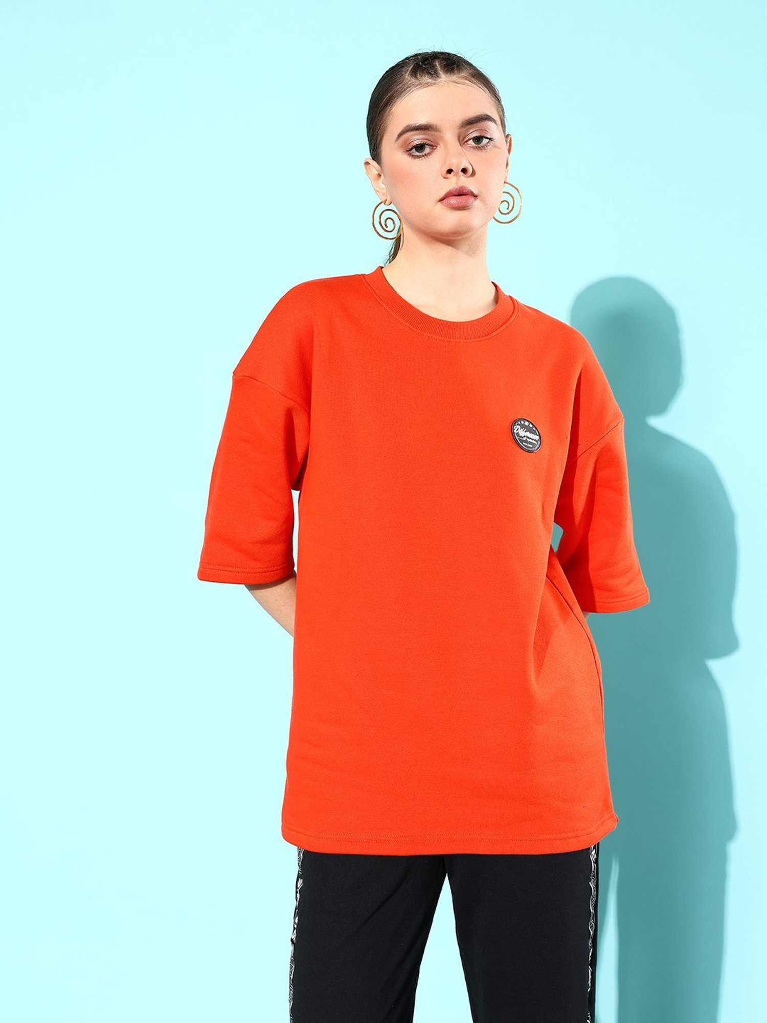 Difference of Opinion Orange Fleece Oversized Sweatshirt