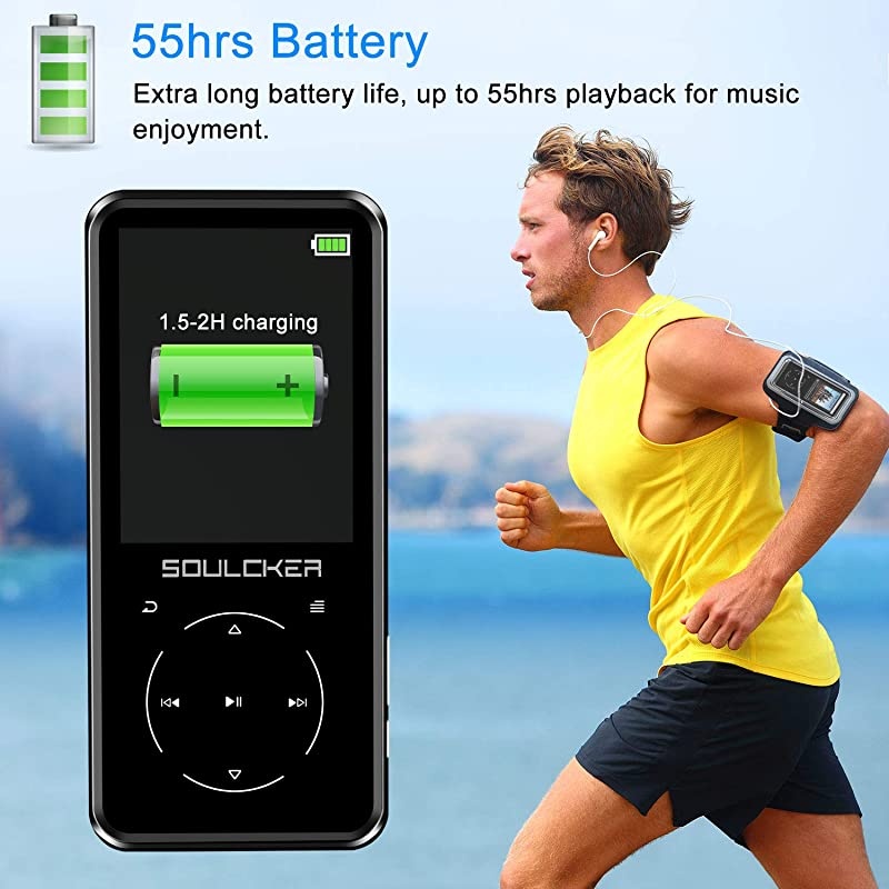 Player, 16GB Player with Bluetooth 4.0, Portable HiFi Lossless Sound Music Player with FM Radio Voice Recorder E-Book 2.4'' Screen, Support up to 128GB (Headphone, Sport Armband Included)