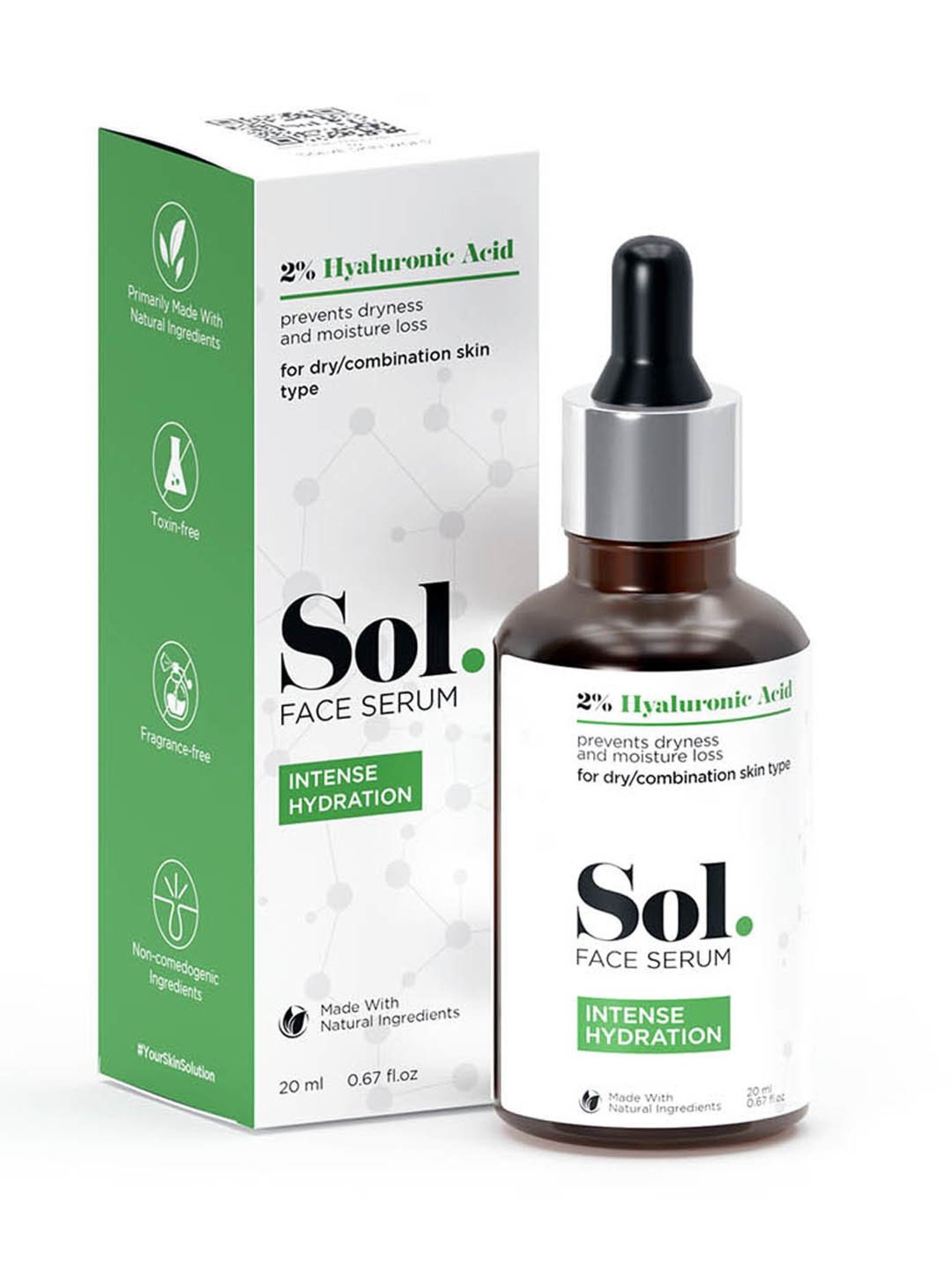 Sol. 2% Hyaluronic Acid Intense Hydration Face Serum - 20 ml