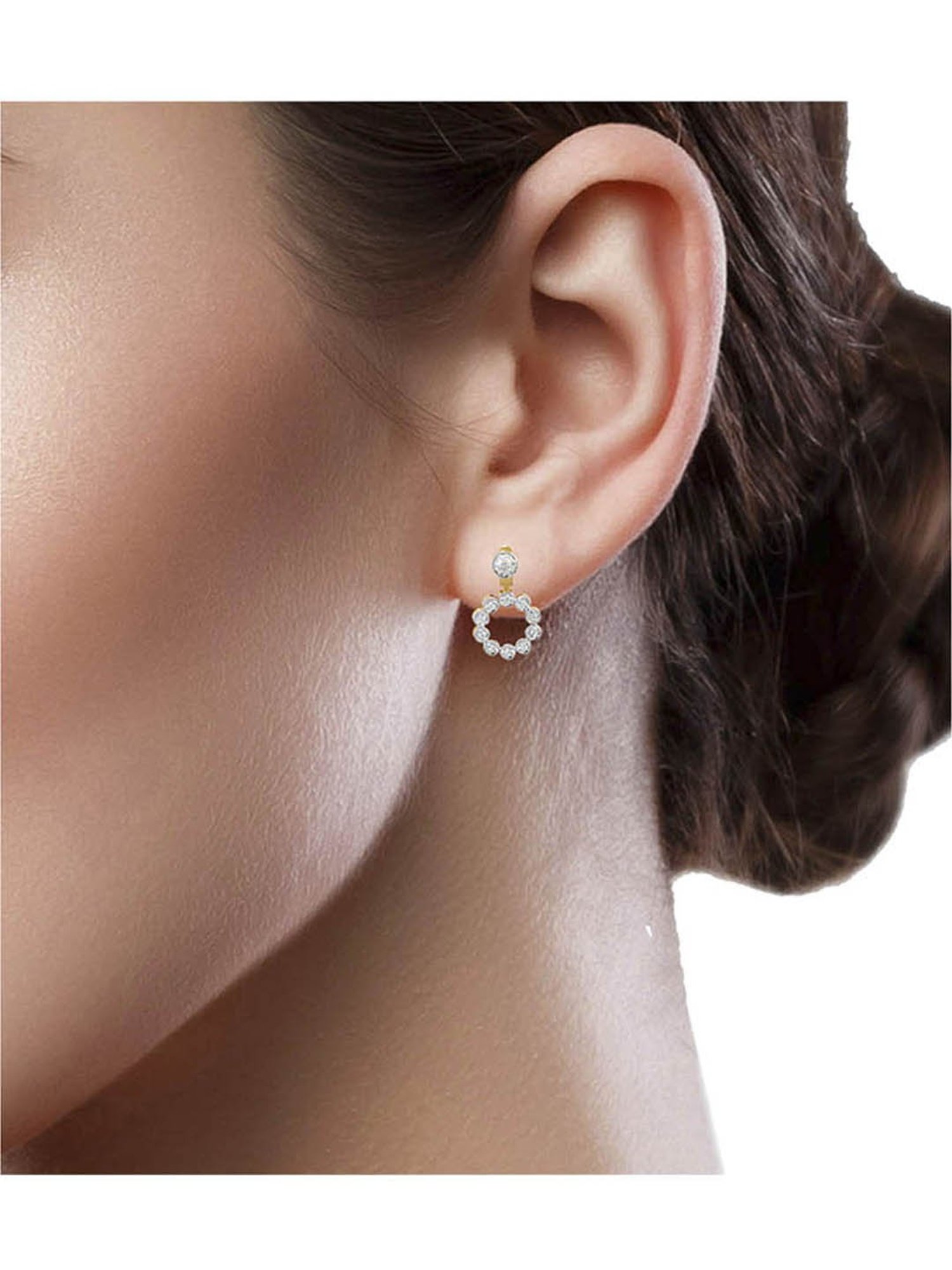 Waman Hari Pethe Jewellers 18k Gold & Diamond Earrings