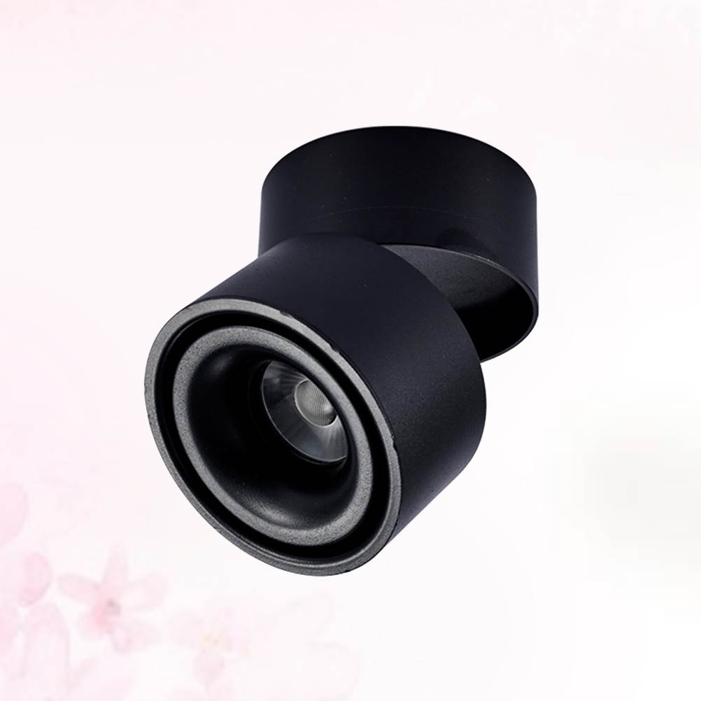 Indoor 220V 10W LED Spotlight 360&deg; Adjustable Ceiling Downlight Surface Mounted COB Lighting Aluminum Wall Lamp Spot Light Pure White (White)