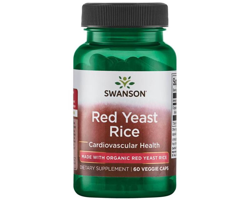 Swanson Red Yeast Rice made with Organic Red Yeast Rice 600 mg 60 Veggie Capsules.