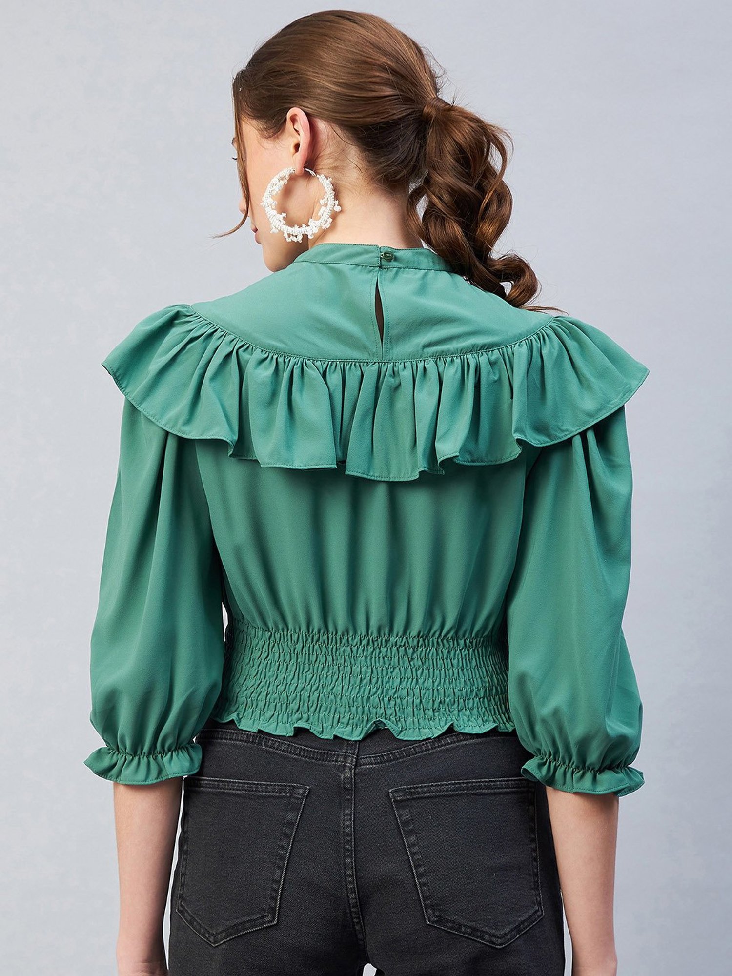 Carlton London Green Crop Top
