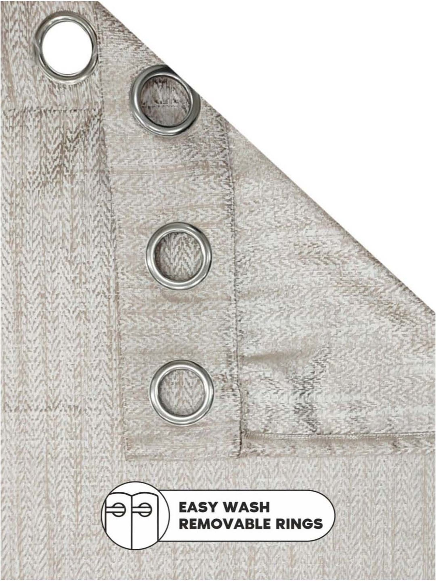 Bianca D`ROMANIO Grey Faux Silk 9 Ft. Long Door Curtain